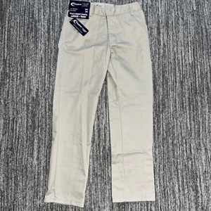 Premium Wear Boys Schoolwear Pants Size 14 Tan Khaki New With Tags Flat Front - Picture 1 of 5