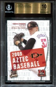 2009 SDSU Aztec Schedule Stephen Strasburg BGS 10 Pristine Rookie RC - Bild 1 von 2