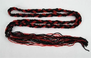 Elegant Adjustable Braided Beaded Waist/Hip Belt Hippie Bohemian Black Red - Picture 1 of 2