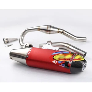 RED EXHAUST FULL SYSTEM PIPE MUFFLER FOR HONDA CRF300L RALLY 2020-2024 (CARBON) - Picture 1 of 12