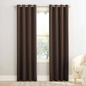 Sun Zero Pannello Tenda Oscurante Camera, 54"x 54" Cioccolato "Due Pannelli" - Foto 1 di 7