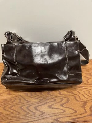 Bolsa satchel de couro vegano marrom Nine & CO - Imagem 1 de 2