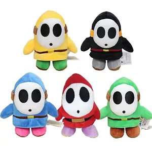 5X Black Green Yellow Blue Red Shy Guy Super Mario Bros Plush Toy Figure Doll 6" - Picture 1 of 20