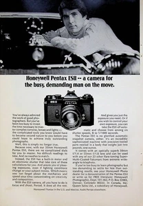 1974 Honeywell Pentax ESII Camera 1970s Print Ad Busy Demanding Man on the Move - Picture 1 of 1