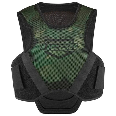 Chaleco Icon Softcore Adulto Hombre Verde Camuflaje Campo Armadura Calle Motocicleta Montar Foto 1 de 4