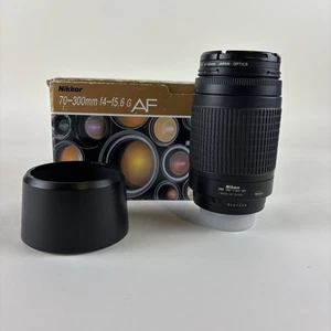 NIKON 70-300mm f/4-5.6 G AF Nikkor Autofocus Zoom Lens With Hood Original Box - Picture 1 of 15