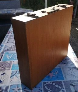 Großer Vintage Koffer Besteckkasten aus Holz 2-lagig - Bild 1 von 8
