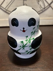 PANDA Matryoshka Russian Culture 9 Pce Nesting Doll - Picture 1 of 17