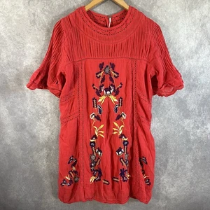 Free People Minikleid Damen Medium rot Sommerkleid perfekt viktorianisch *siehe Beschreibung* - Bild 1 von 18