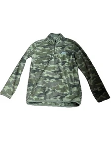 Eddie Bauer Kids Quest Camo Fleece 1/4 Zip Pullover Jacket, Kangaroo Pocket - L - Picture 1 of 4