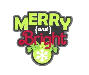 VORGEFERTIGTES SCRAPBOOK PAPIER PIECING-FÜR LAYOUT-TITEL-WEIHNACHTEN-FRÖHLICH UND HELL - Bild 1 von 1