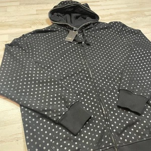 Sudadera con capucha de punto negro treinta y dos agujeros para el pulgar cremallera completa talla XL C102050 - Imagen 1 de 8