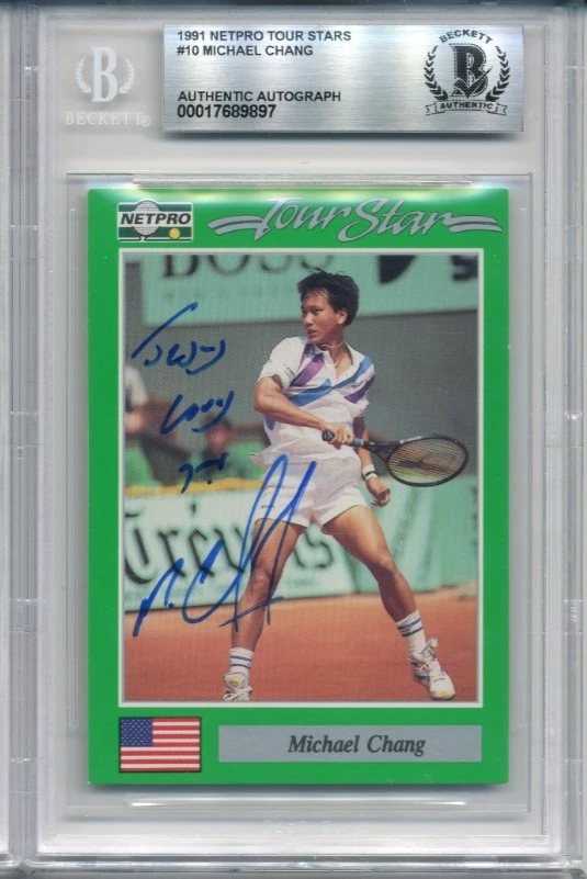 1991 -Michael Chang- Beckett BAS Netpro Signed/Autograph/Auto Rookie Card #10 - Image 1 of 1