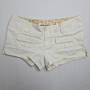 Vintage Abercrombie Y2K Micro Mini Shorts Gr. 8 niedriger Bund khaki Utility Cargo AF - Bild 1 von 9
