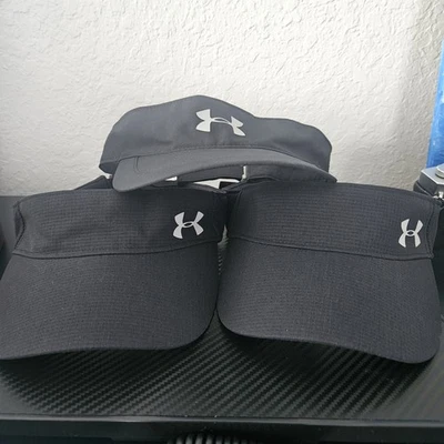 Lote de 3 gorras viseras Under Armour negras para mujer Foto 1 de 4