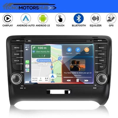 Autoradio 7" CarPlay Android 15 Per Audi TT 2006-2014 Snapdragon RDS Navi 4+64GB - Immagine 1 di 4
