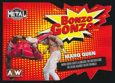 BG-9 MARQ QUEN 2022 SkyBox AEW Metal Universe BONZO GONZO DIE CUT - Image 1 of 2