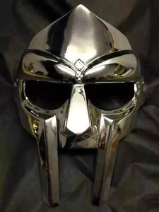 Halloween MF DOOM Maschera Pazzo-Cattivo Acciaio Face Armatura Medievale Maschera Forgiata a Mano - Foto 1 di 9
