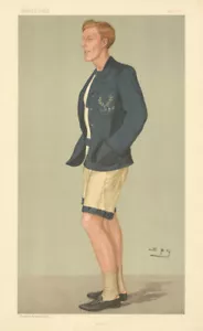 VANITY FAIR SPY CARTOON Gilbert Jordan 'OUAC' Oxford University Athletics 1897 - Foto 1 di 2