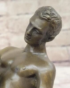 100% Originale Bronzo Scultura Fatto a Mano Nude Naked Paio Caldo Statuina Deal - Picture 1 of 6