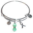 Teal (Ovarian), Cancer Awareness Expandable Bangle Bracelet! 