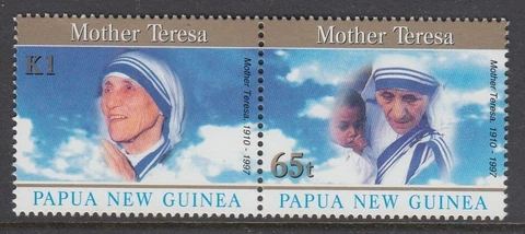 Papua New Guinea 1998 Mother Teresa pair MUH Cover