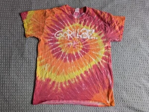 Gorilliaz Shirt Adult Medium Red Pink Tie Dye Spray Logo Crew Neck Short Sleeve - Picture 1 of 9