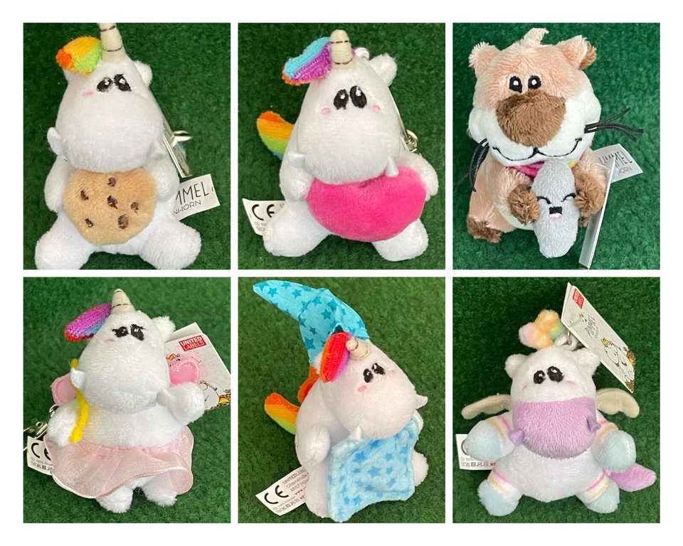 UNITED LABELS Pummel & Friends Schlüsselanhänger ca. 7cm Plüsch Pummeleinhorn