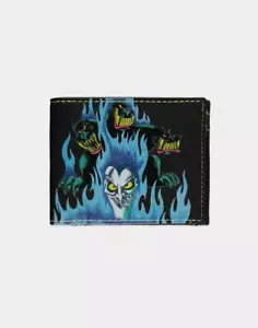 BILLETERA DOBLE DOBLE NEGRA DISNEY VILLANINS HERCULES HADES - Imagen 1 de 3