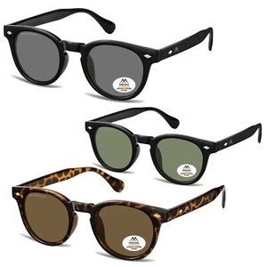 sonnenbrille herren damen polarisiert vintage schwarz rund - Bild 1 von 14