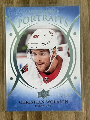 Christian Wolanin 2018-19 Upper Deck UD Rookie Portraits BLUE Parallel #'d/25 SP - Image 1 of 3