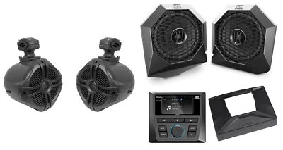 Tower Speakers+Bluetooth Receiver+Dash Kit for 2014-18 Polaris RZR XP1000/900 - Image 1 of 4