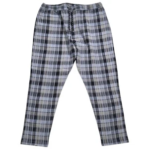 Mens Joggers Blue Gray Black Plaid Drawstring Loose Harem Casual Chino Pants XL - Picture 1 of 5