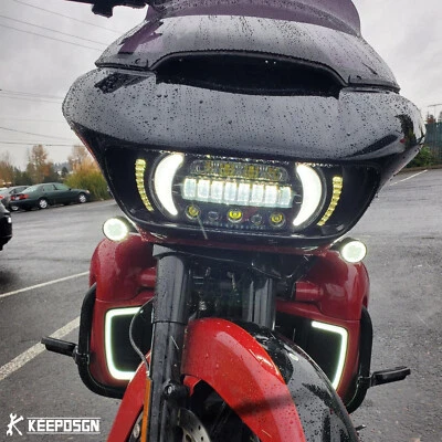 Faro LED alto/bajo DRL señal de giro para Harley CVO Road Glide 2015 2016 2022 Foto 1 de 4