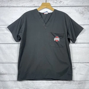 Gel Scrubs Ohio State Unisex Scrub Top Large Black Buckeyes Block O Logo GUC - Picture 1 of 7