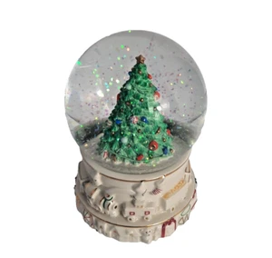 Lenox Snow Globe Musical "Christmas Express" Tree Plays "Oh Christmas Tree" - Picture 1 of 4