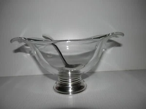 Vintage Sterling Footed Serving Sauce Condiment Mayo Relish Bowl Sterling Spoon - Picture 1 of 10