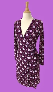 Ann Taylor Wickelkleid Größe 4 schwarz mit rosa Blumen. langarm. Neu mit Etikett. - Bild 1 von 11