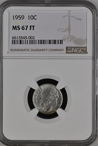 1959 10C FB Roosevelt Ten Cent NGC MS67FT   6613545-002 Cover