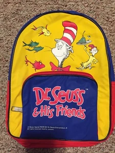 Dr. Seuss And His Friends-Mini Mochila Bolso Libro con Cremallera-Saco Amarillo Gato Sombrero - Imagen 1 de 3