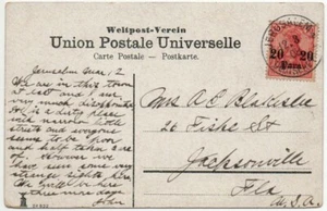 Palestine, 12.8.1902  Jerusalem To United States, German Post, Picture Postcard. - Picture 1 of 2