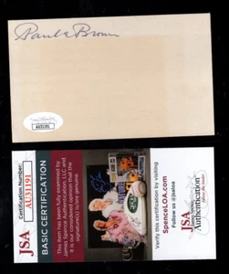 PAUL BROWN HOF Signed BROWNS FOUNDER Autograph Football Signature Cut JSA 💎 COA - Picture 1 of 2