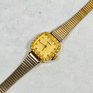 VTG Geneva Watch Womens Diamond Markers Manual Wind 23mm Gold Tone Hong Kong - Picture 1 of 11