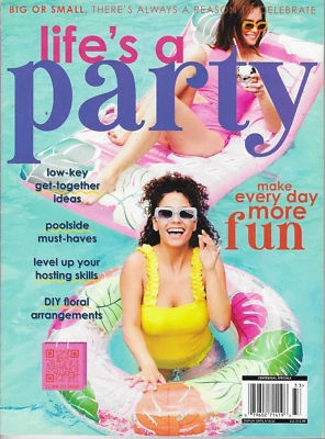 Life's a Party Centenial Magazine Pool Party Hosting Floral Arrangement Fun 2023 - Image 1 of 2