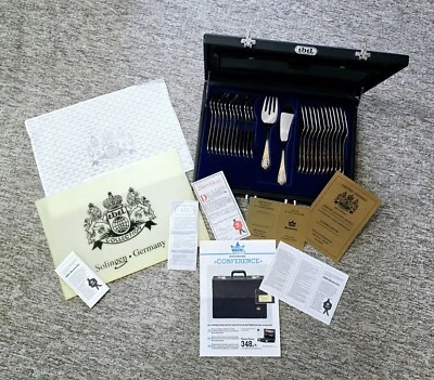 Ebel Collection 26 tlg. Fischbesteck 24 Karat hartvergoldet Zertifikat im K.!❤️ - Bild 1 von 4