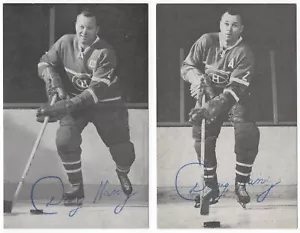 Lote de 2 postales del equipo de canadienses de Montreal de los años 60 Doug Harvey - Imagen 1 de 4