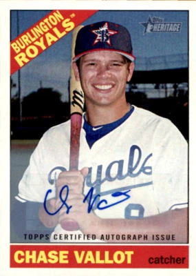 2015 Topps Heritage Minors Real One Autographs Chase Vallot ROA-39 NICE - Image 1 of 2