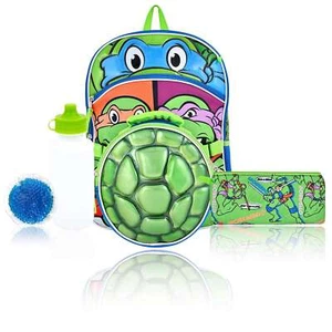 Juego de Mochila NINJA TURTLES 16" 5 Piezas con Fiambrera Aislada + Botella Nuevo con Etiquetas $40 - Imagen 1 de 5
