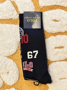 Polo Ralph Lauren 1967 PRL Team Varsity 1 Pair Navy Crew Socks Men 10-13 NWT - Picture 1 of 2