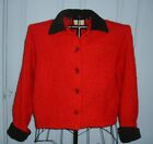 Vintage Weave Of The Irish Red & Black Boucle Wool Jacket - Ireland Size S